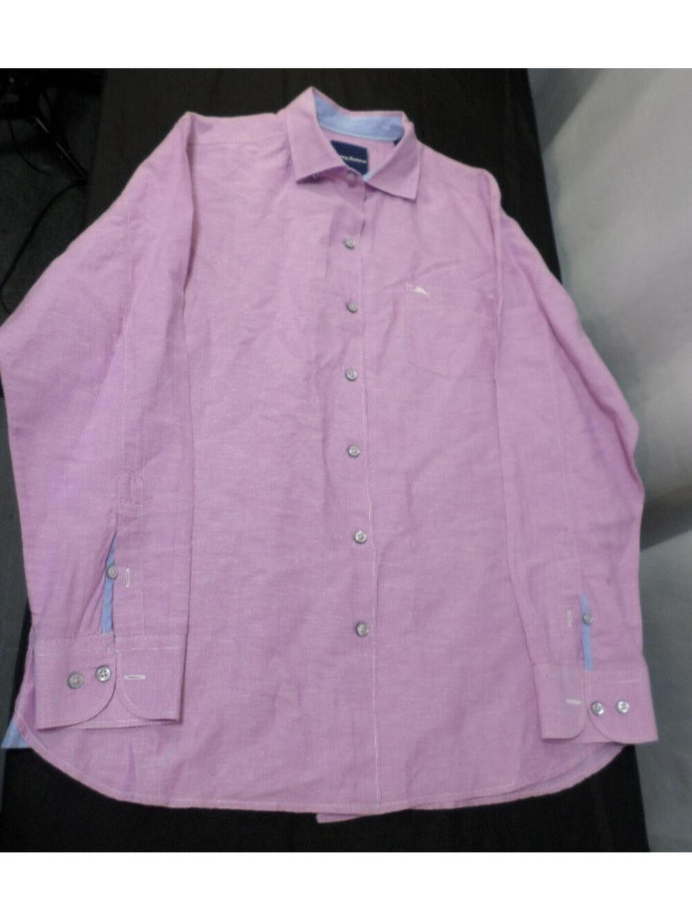 DESIGNER TOMMY BAHAMA LONG SLEEVE BUTTON CASUAL DRESS PINK SHIRT SIZE MEDIUM